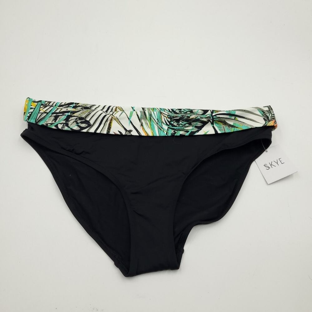 Skye Swimwear Mid waist Foldover Bottom Tropical Print Size XL